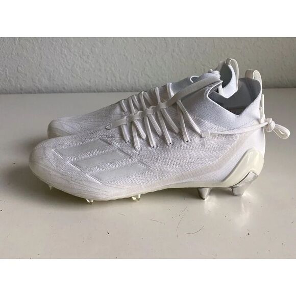 Adidas ADIZERO Primeknit Triple White Chrome Football Cleats GX5420 Men’s Sz 14 - Picture 6 of 12